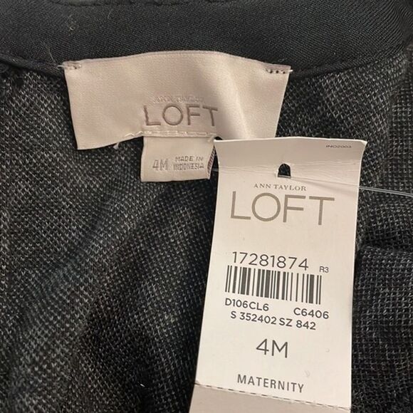 Loft Black Grey Animal Print Dress Womens Maternity Size 4 NEW Career - Picture 2 of 11
